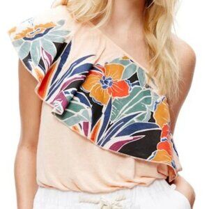 Free People "Annka" ruffle One-Shoulder Tank
